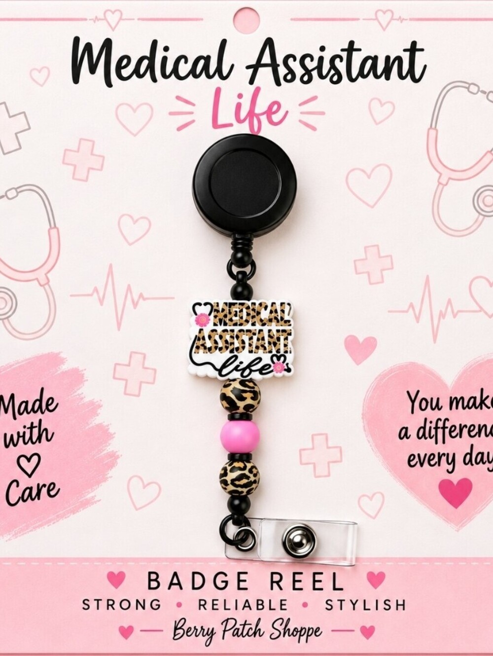 Nurse Medical Assistant Life Retractable Lanyard Cardholder ID Badge
